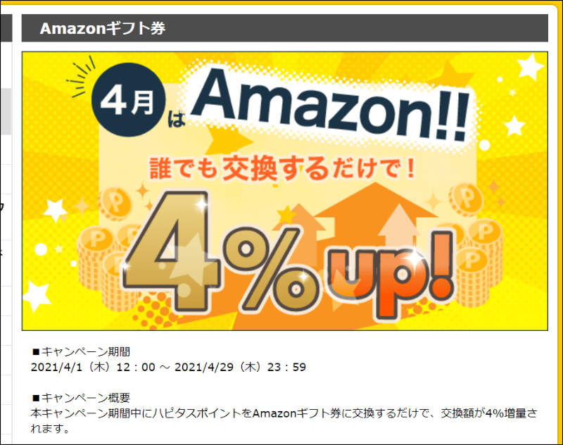Amazonギフト券増量キャンペーン