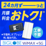 BIGLOBE WiMAX +5G（端末申し込み）